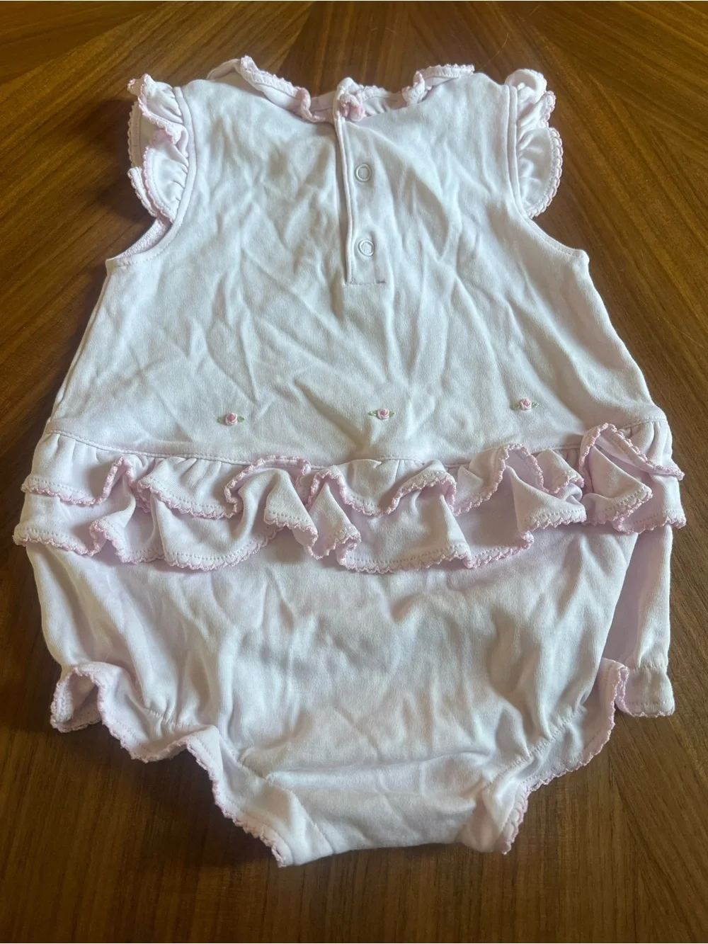 Kissy Kissy Light Pink Ruffle Trim Baby One-Piece